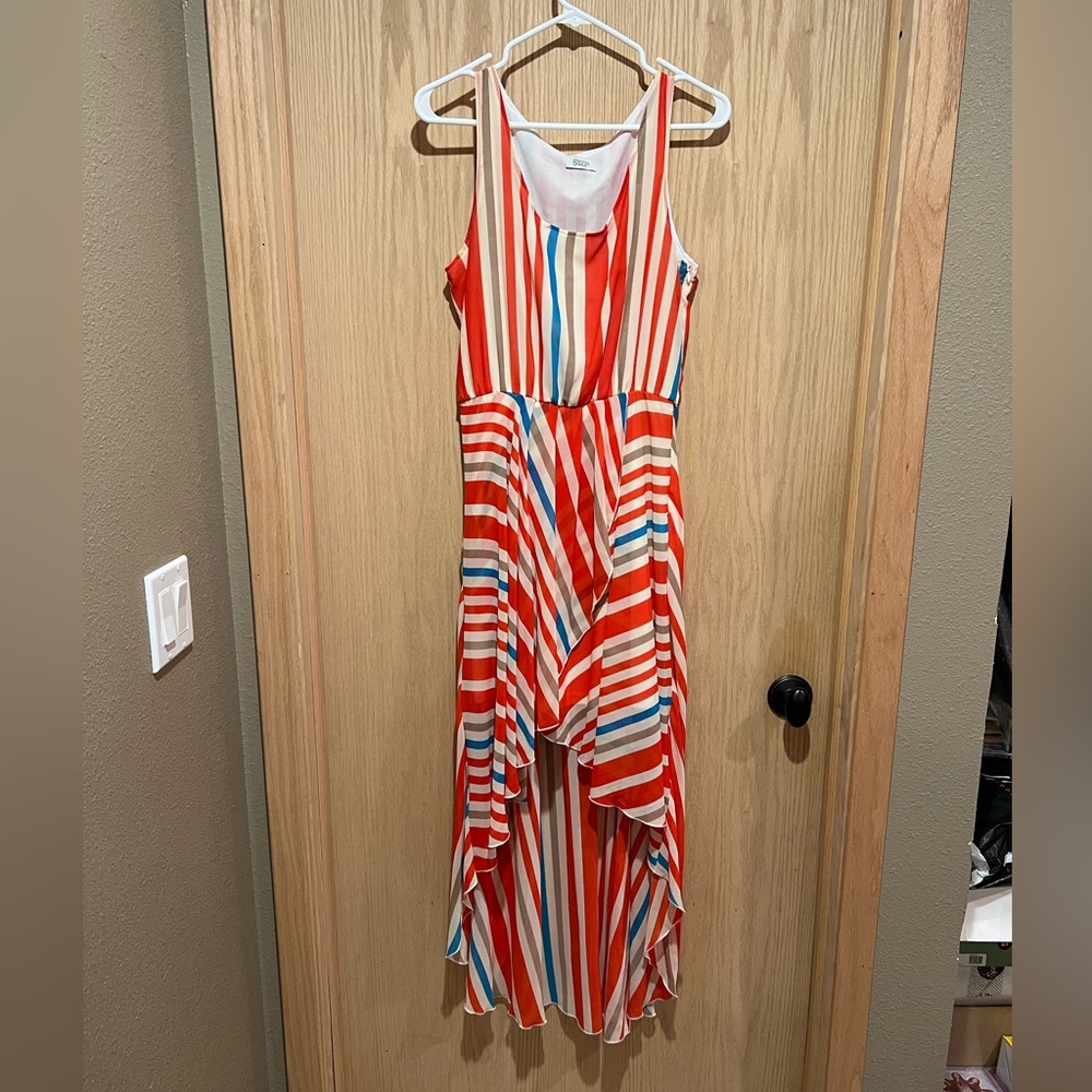 Striped high low dress